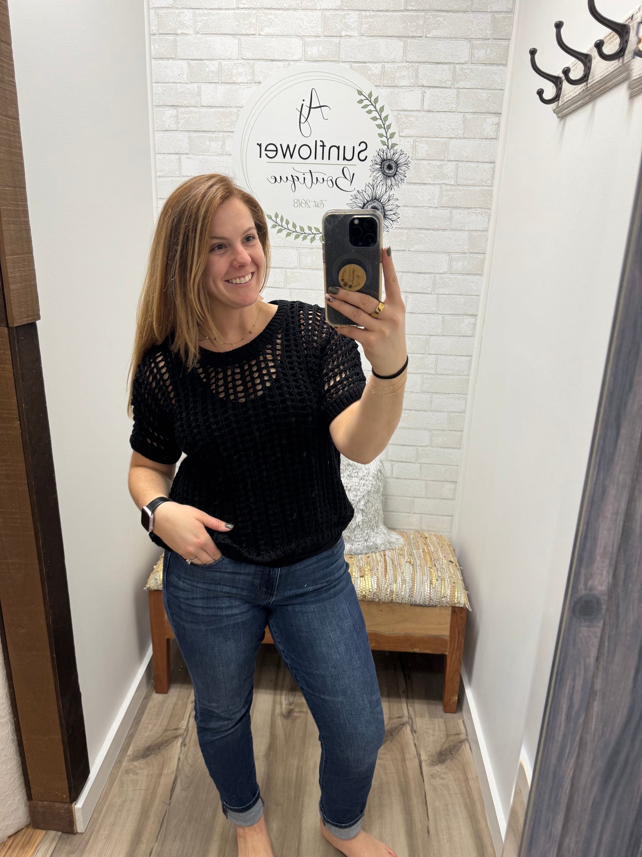 Sunset Dunes Top-Black