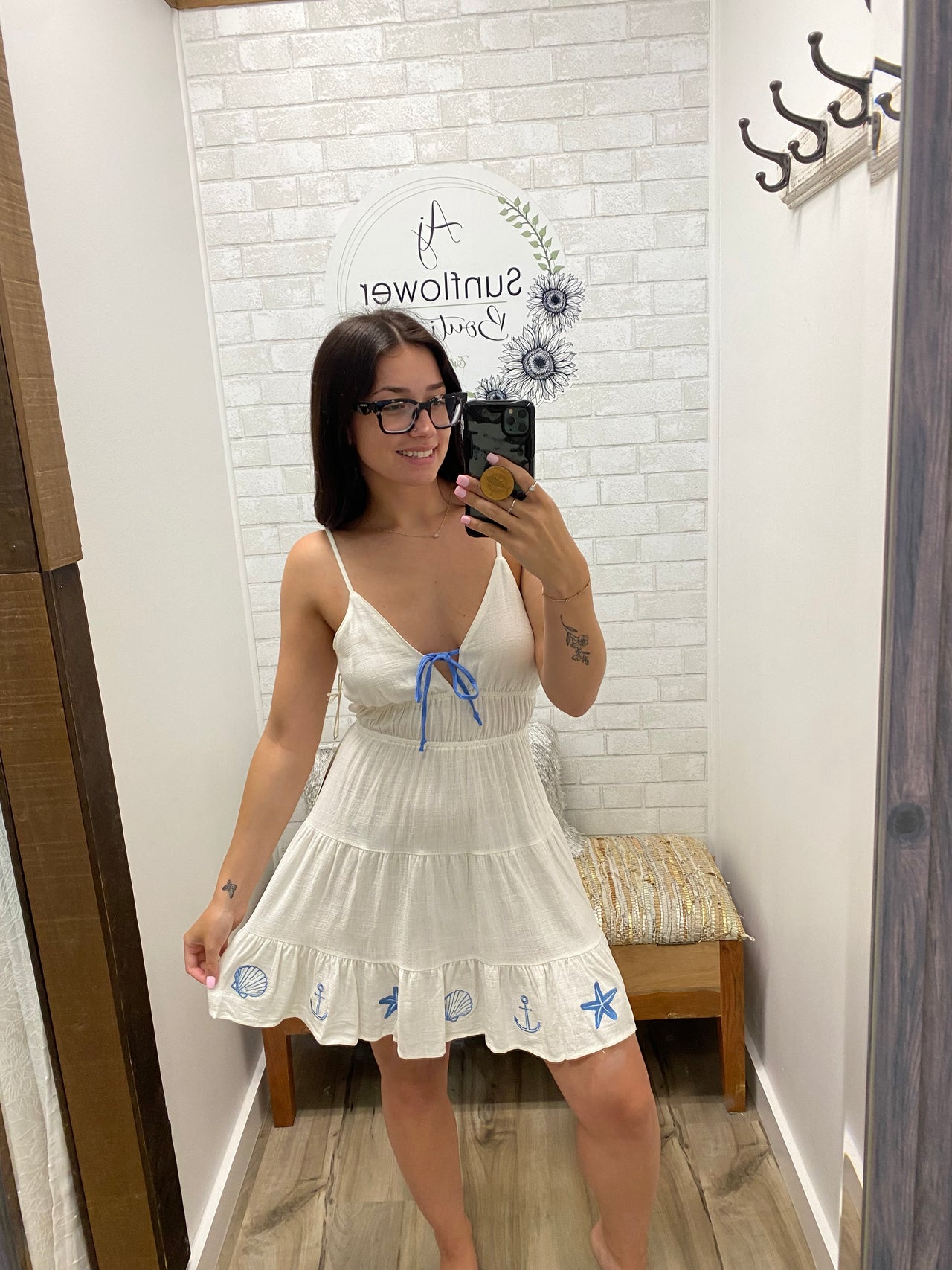 Anchors Away Mini Dress-Blue