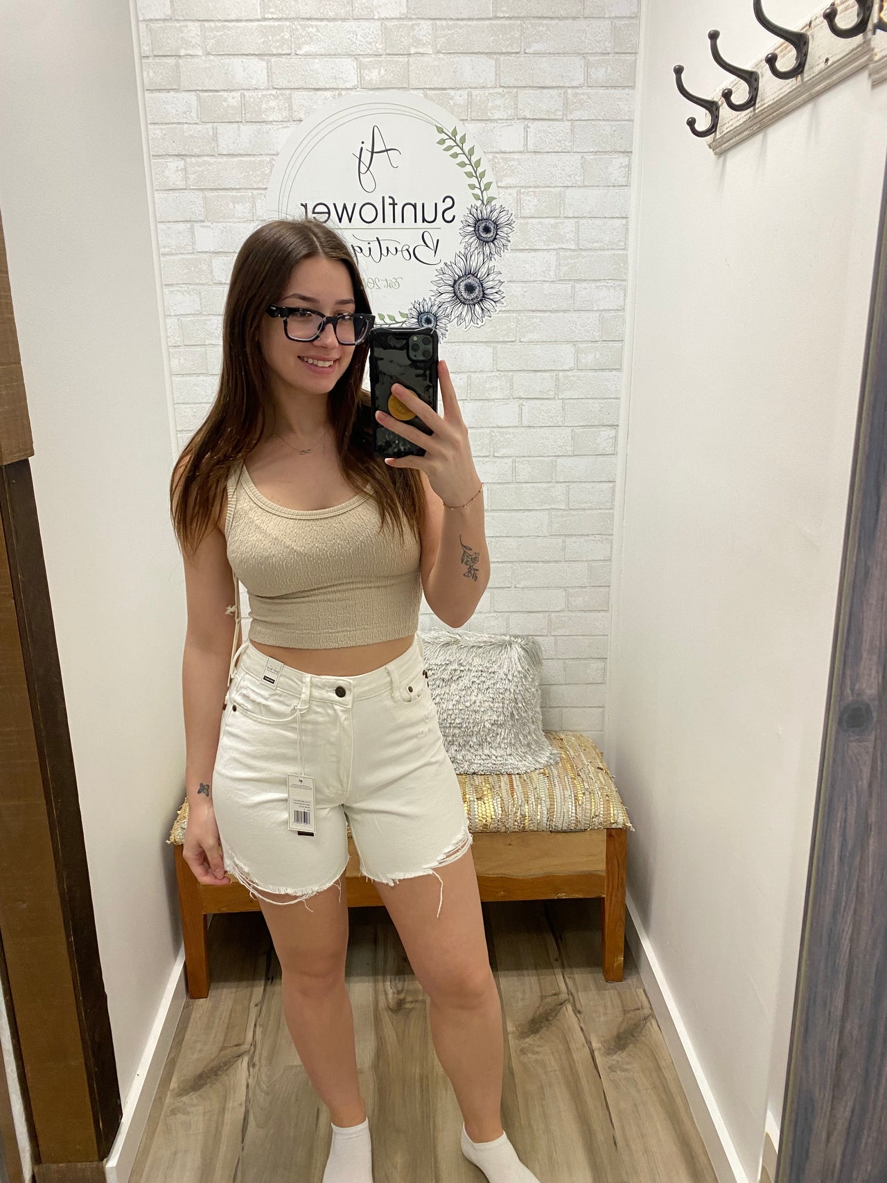 Judy Blue Crisp White High Rise Shorts