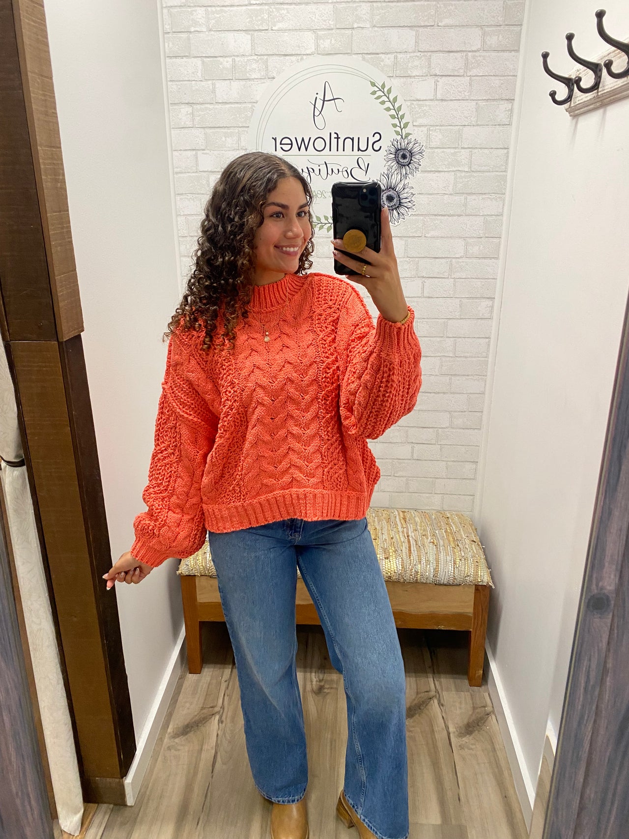 Autumn Glow Cable Knit Sweater