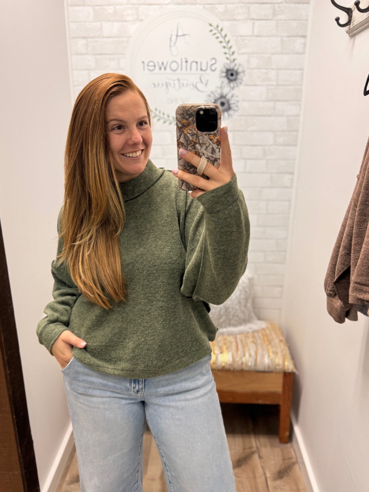 Cozy Days Mock Neck - Olive