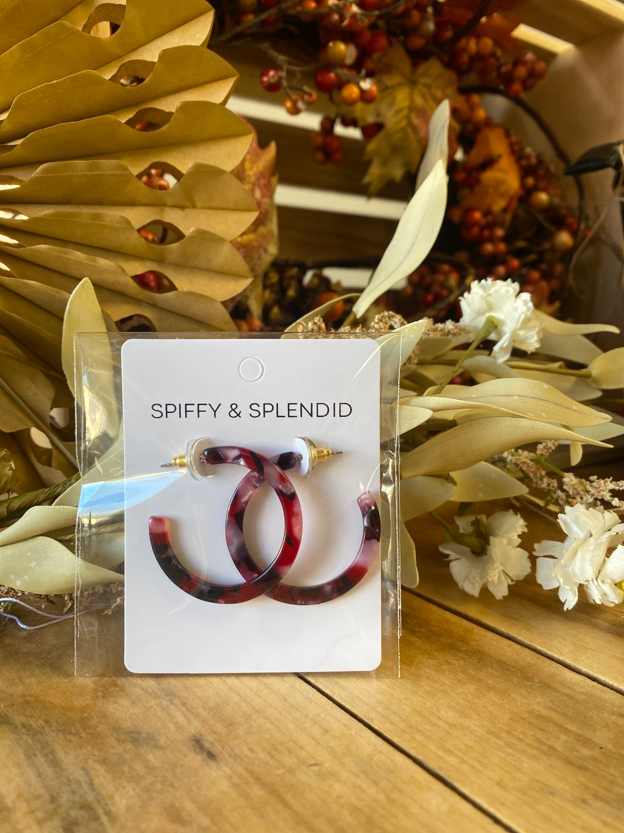 Camy Hoops - Burgundy