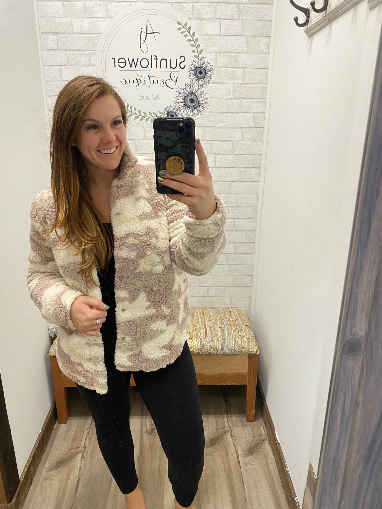 On the Hunt Camo Sherpa Jacket- S