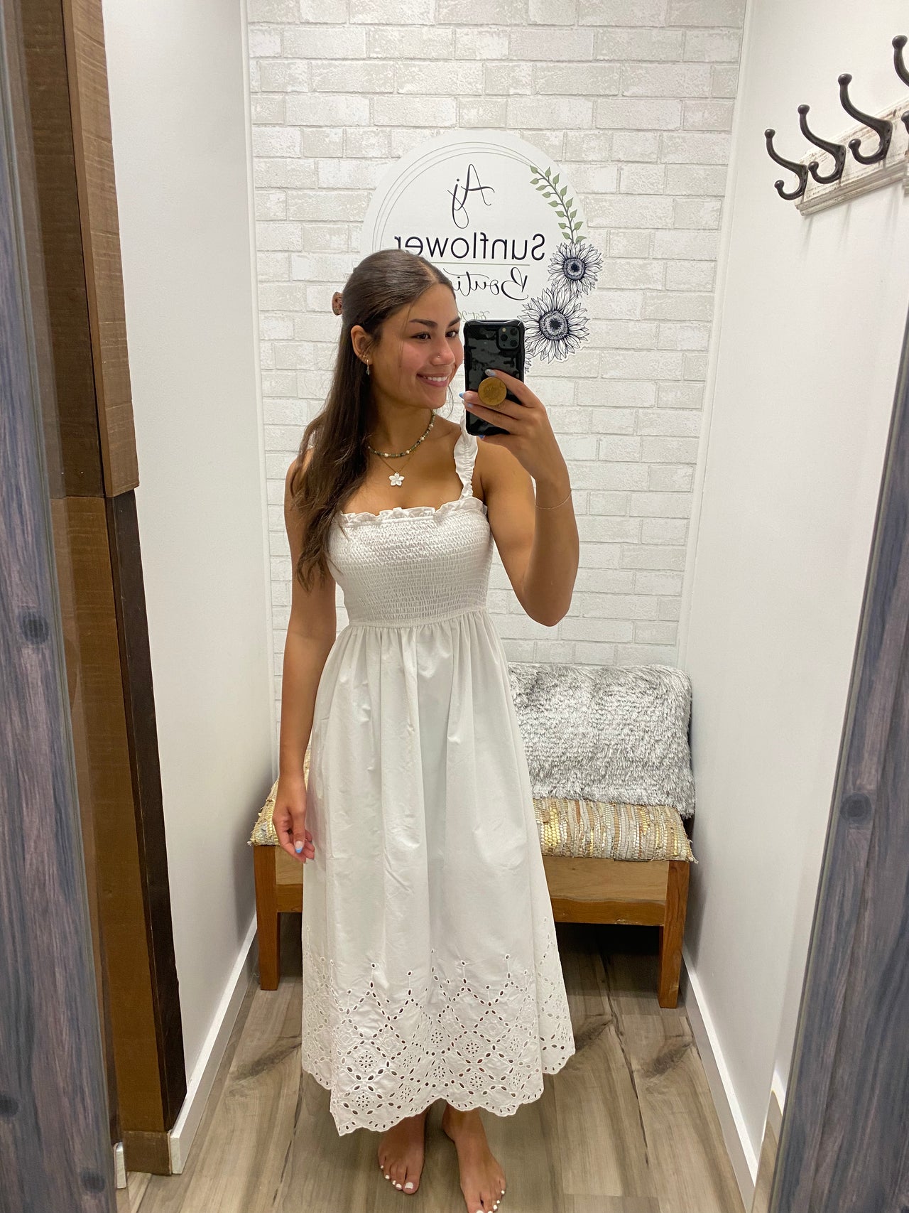 Shoreline Eyelet Dress-White