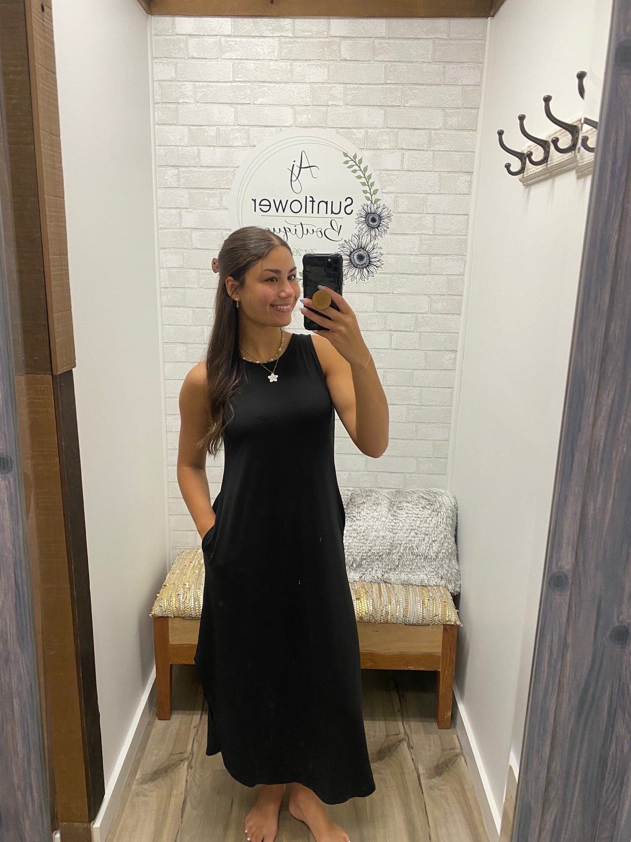 Shoreline Swing Dress-Black