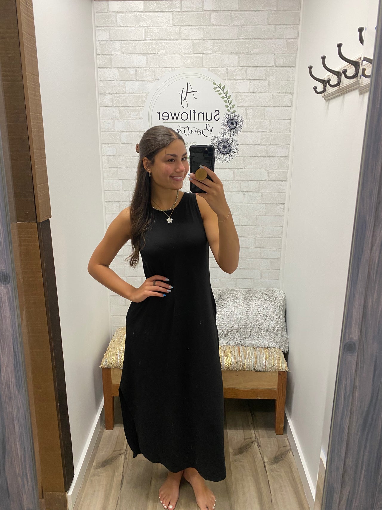 Shoreline Swing Dress-Black