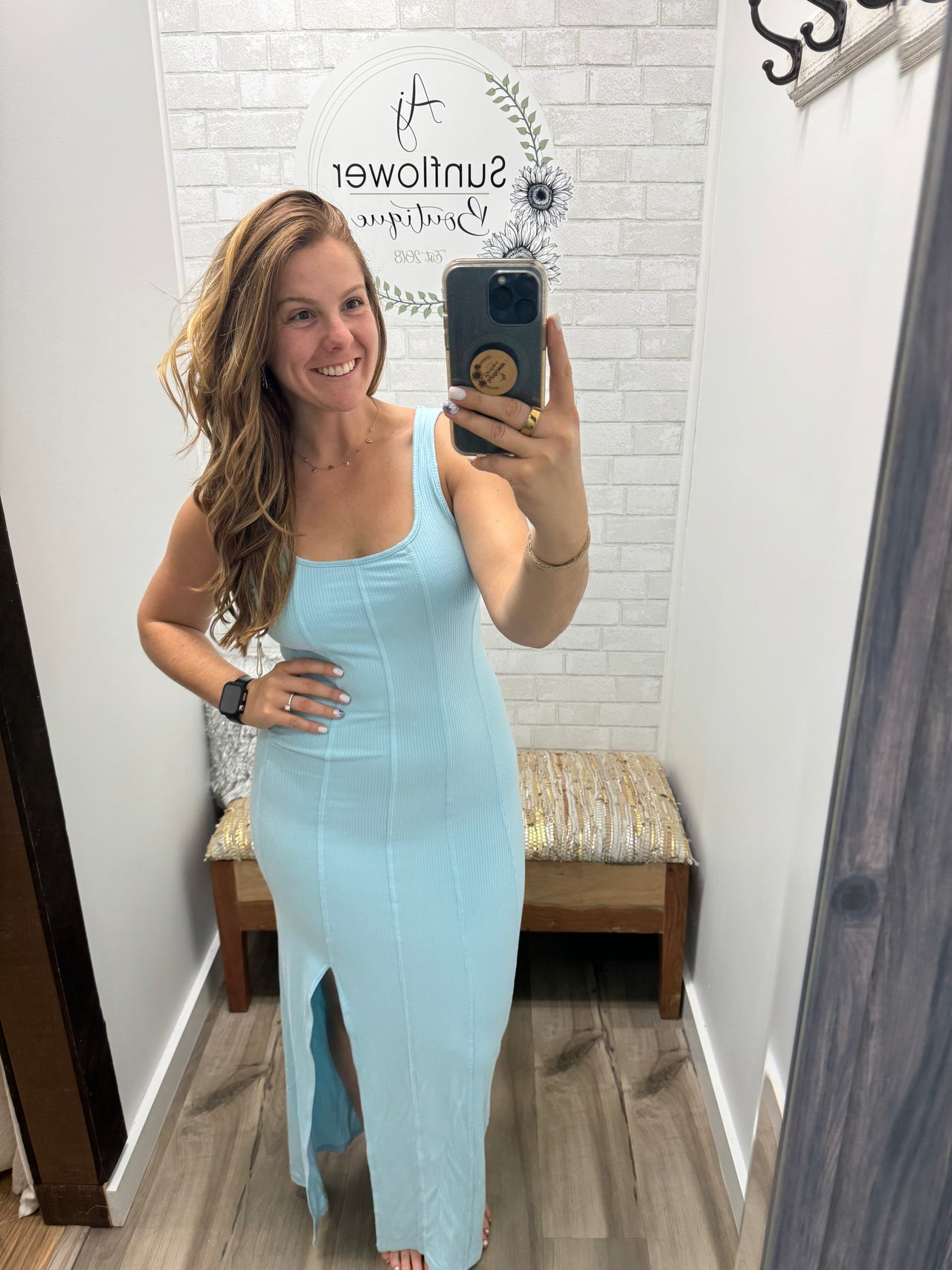Coastal Cool Knit Maxi- Cloud Blue