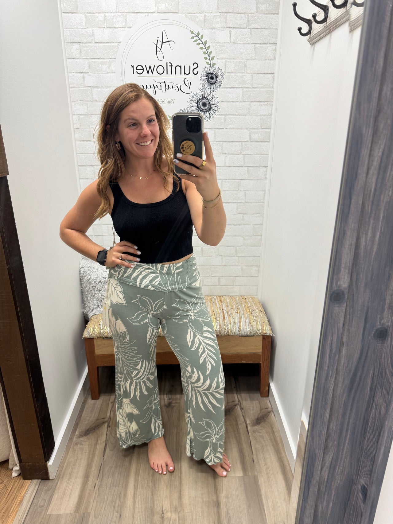 Palm Breeze Knit Pants-Sage
