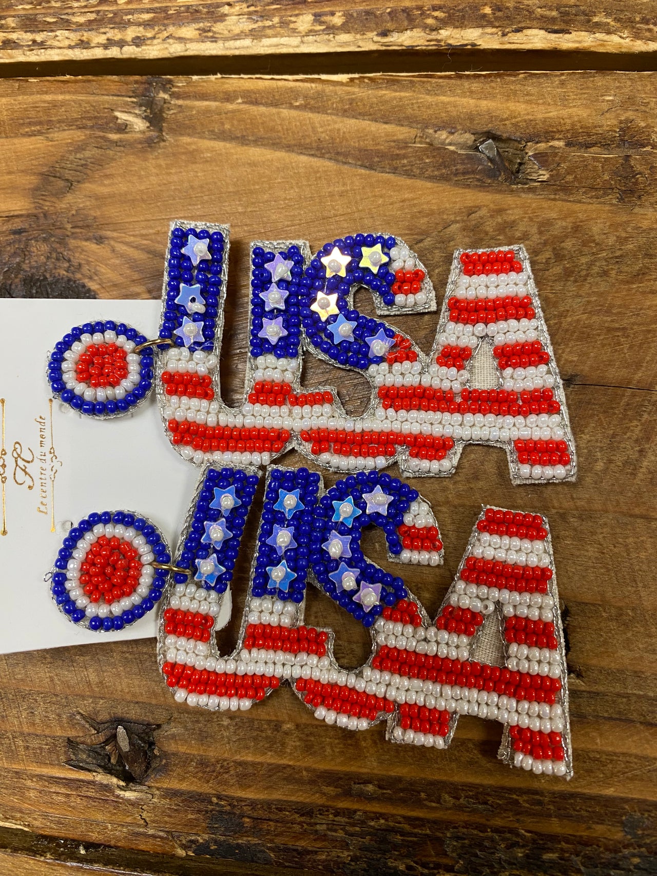 USA Beaded Earrings