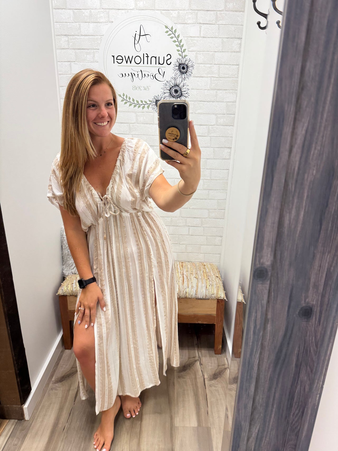 Seaside Stripe Midi Dress