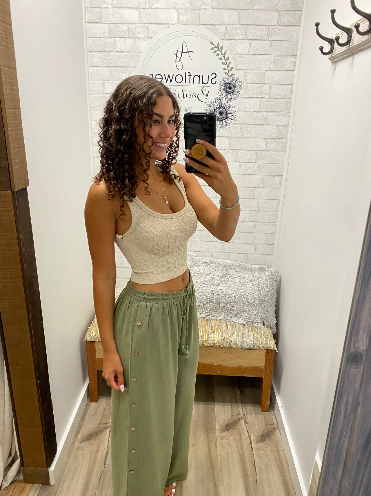 Olive Grove Button Pants