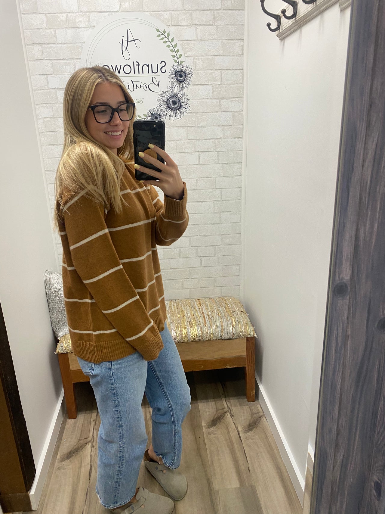 Weekend Stroll Stripe Sweater - Ginger