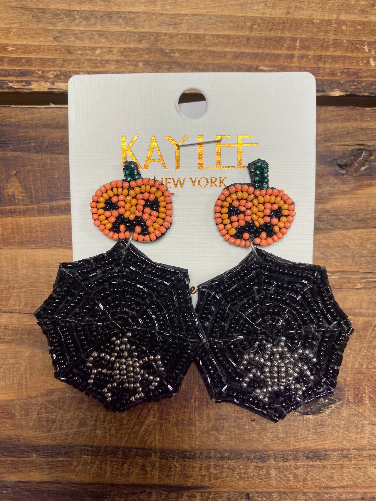 Beaded Spider Web Earrings