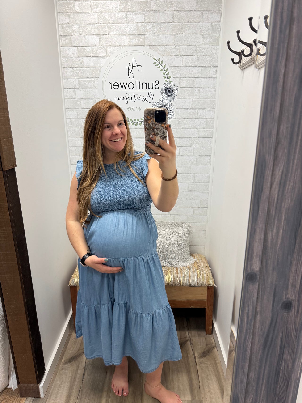 Catch the Breeze Chambray Midi Dress