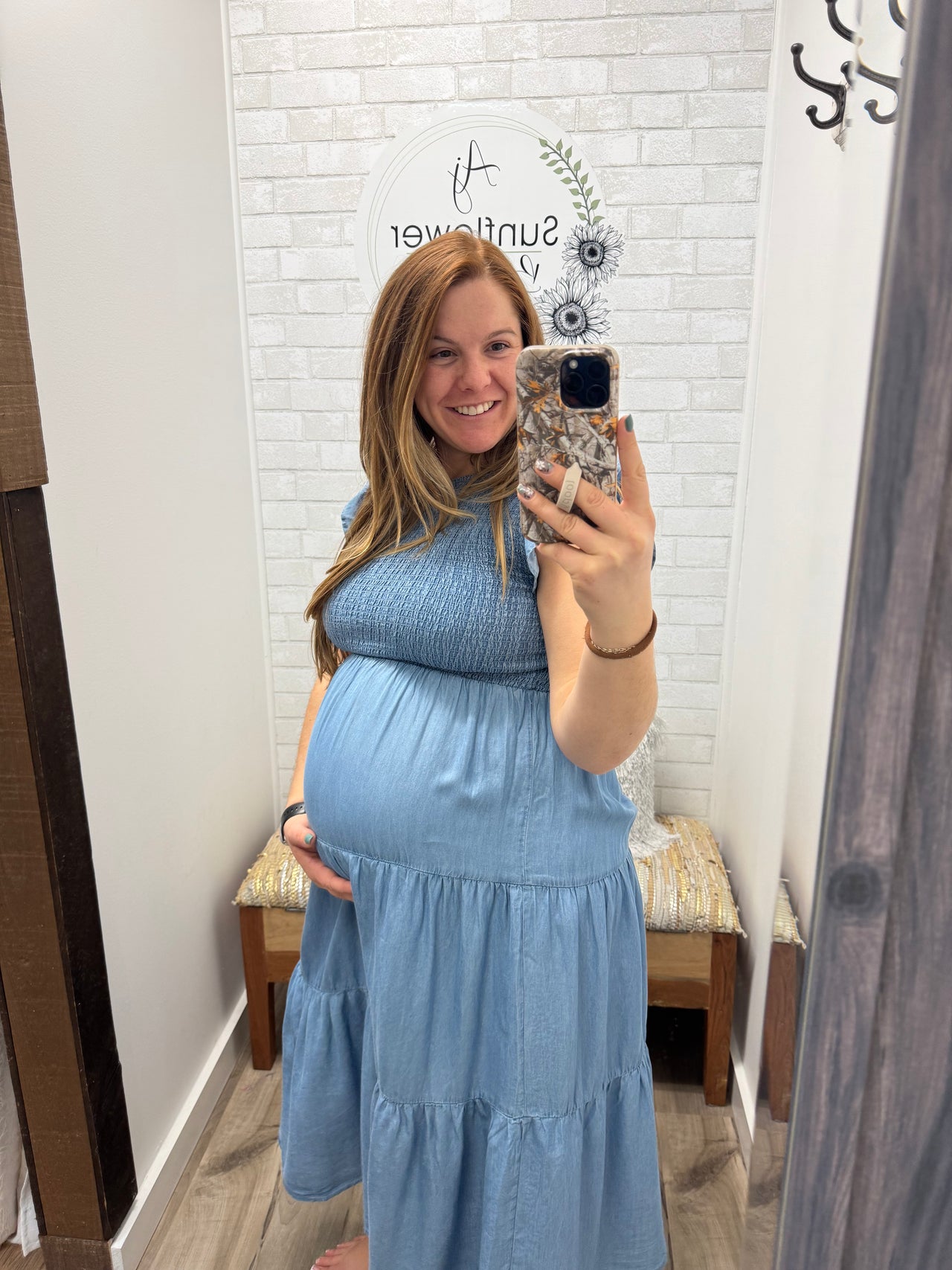 Catch the Breeze Chambray Midi Dress