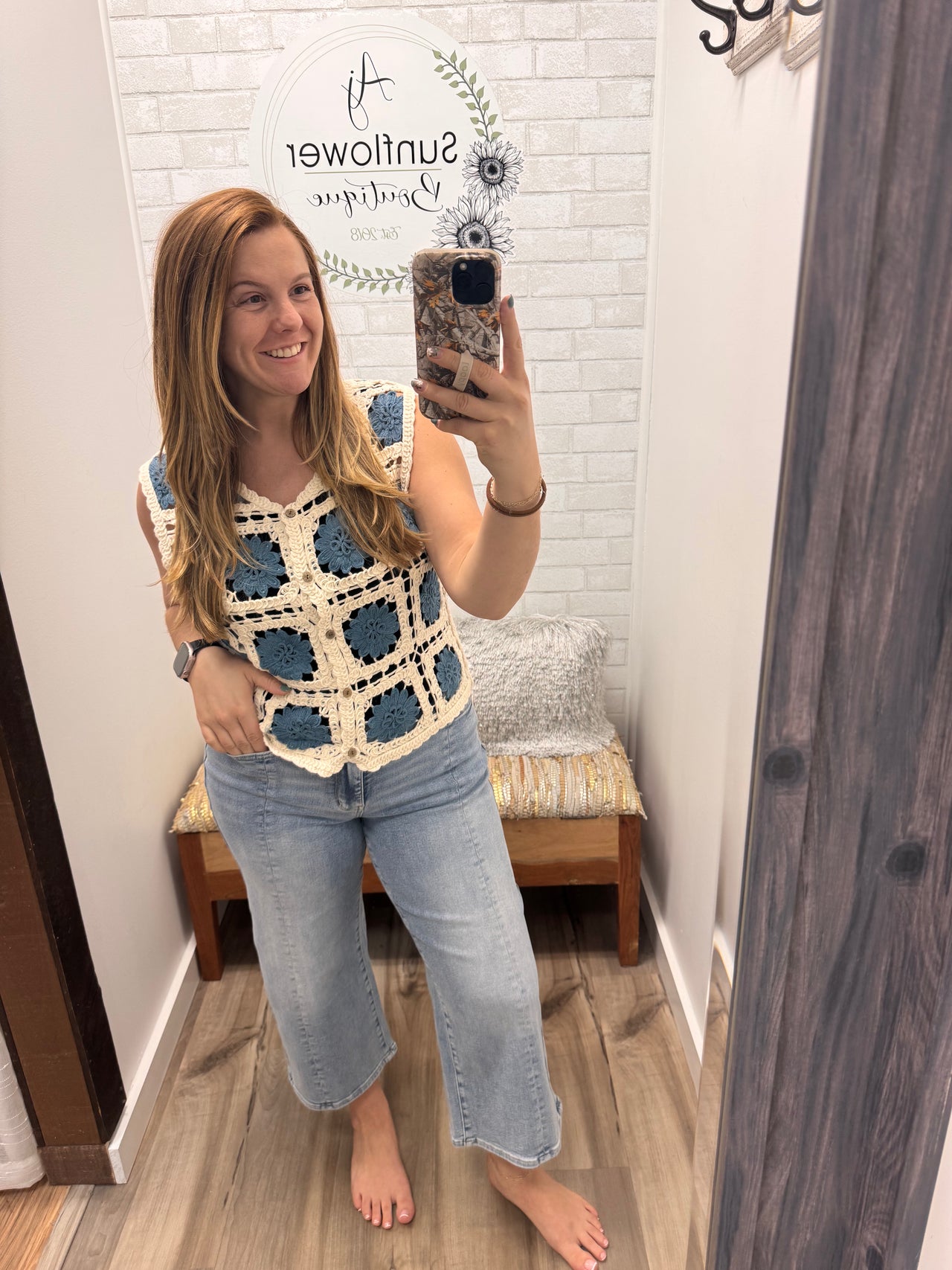 Seaside Bloom Crochet Tank