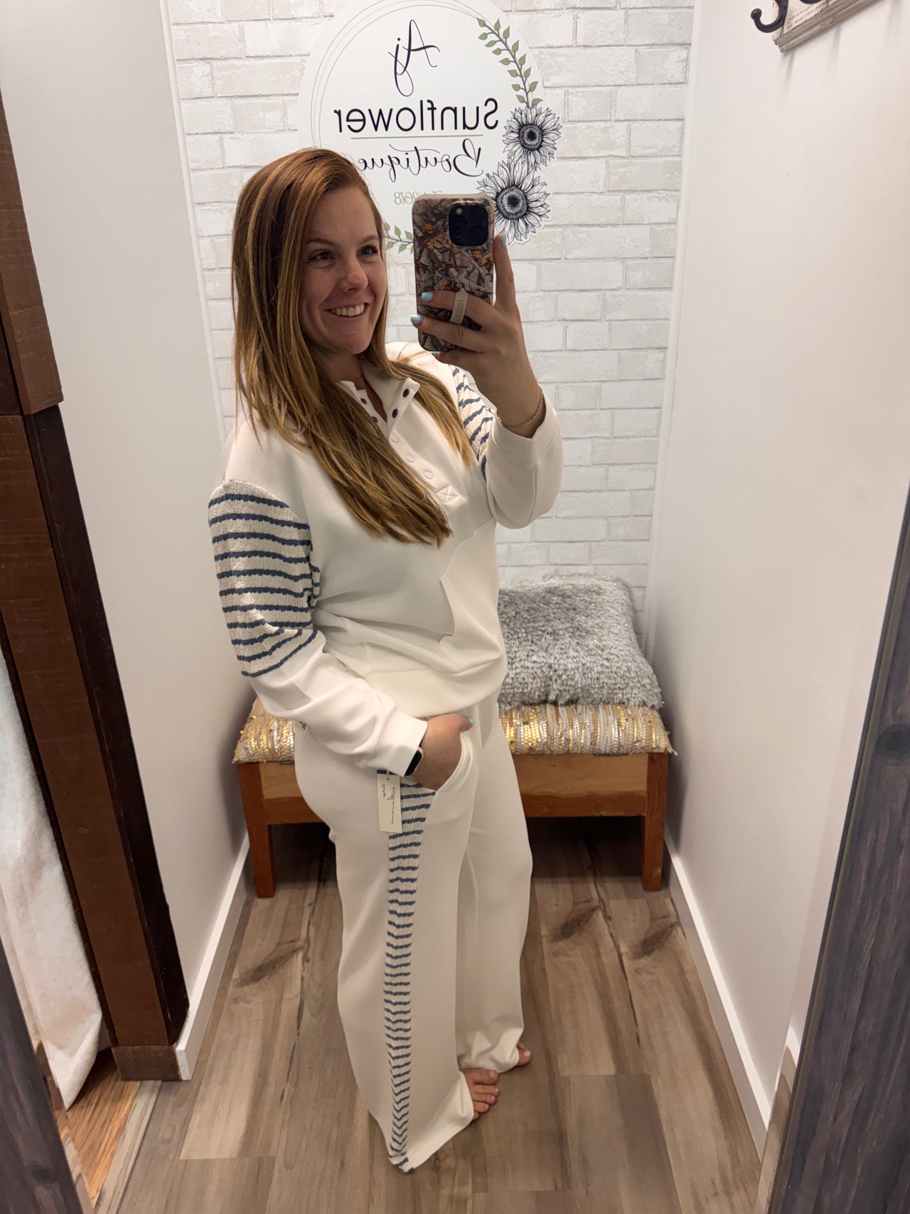 Harbor Cloud Set 1/4 Zip & Wide Leg Pant Set