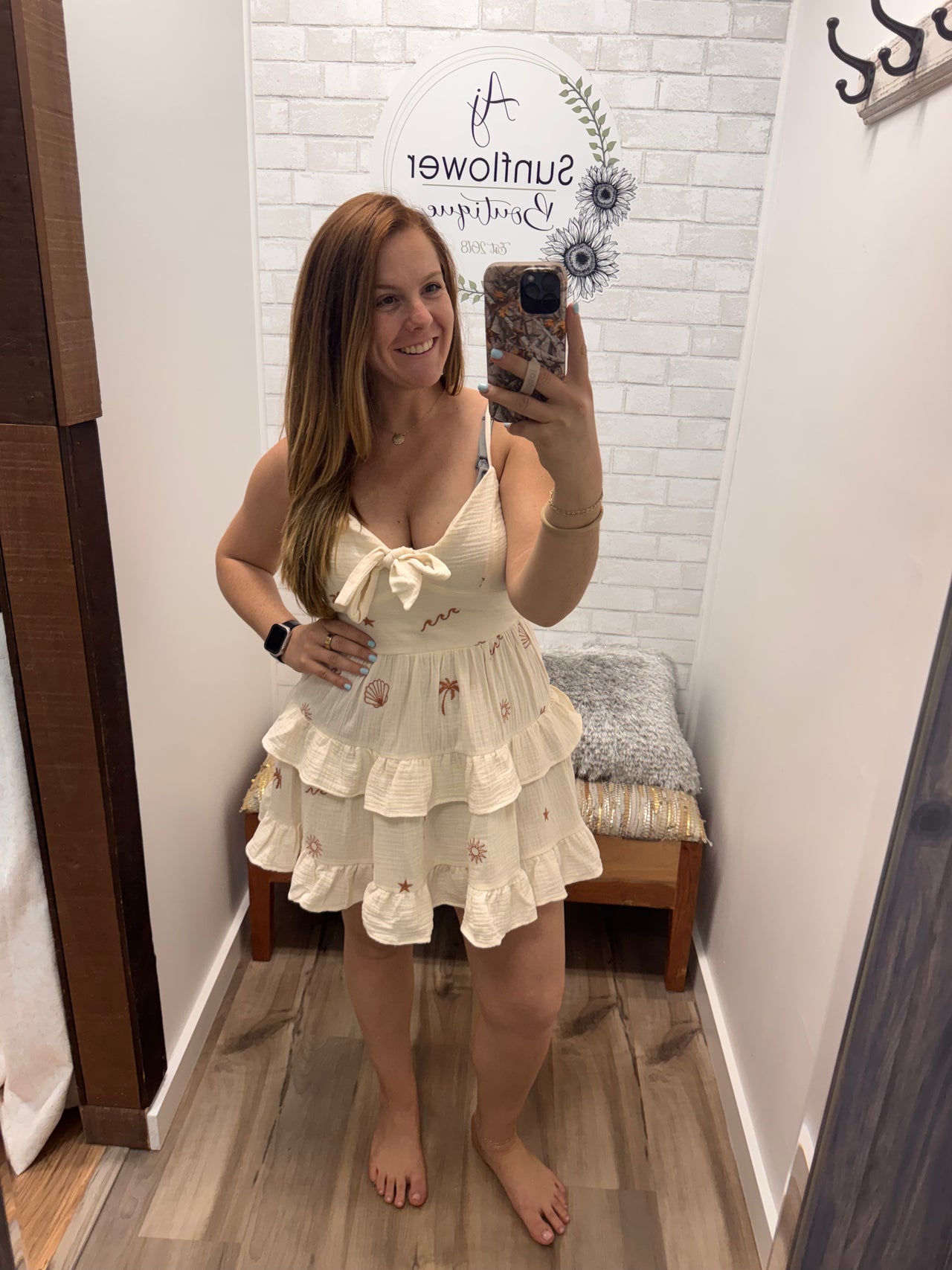 Sandy Shores Embroidered Dress