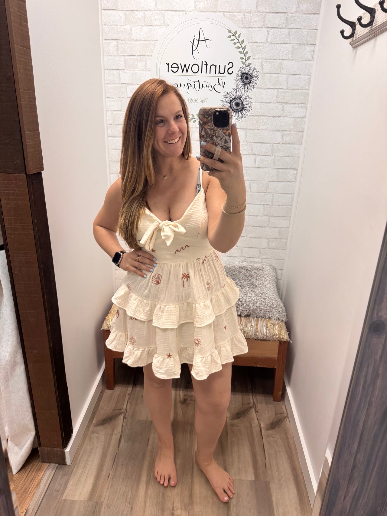 Sandy Shores Embroidered Dress