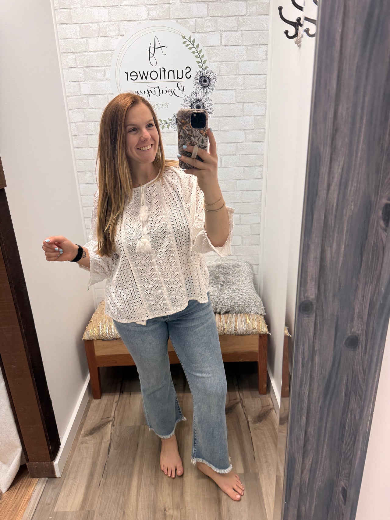 Everyday Coastal Eyelet Blouse