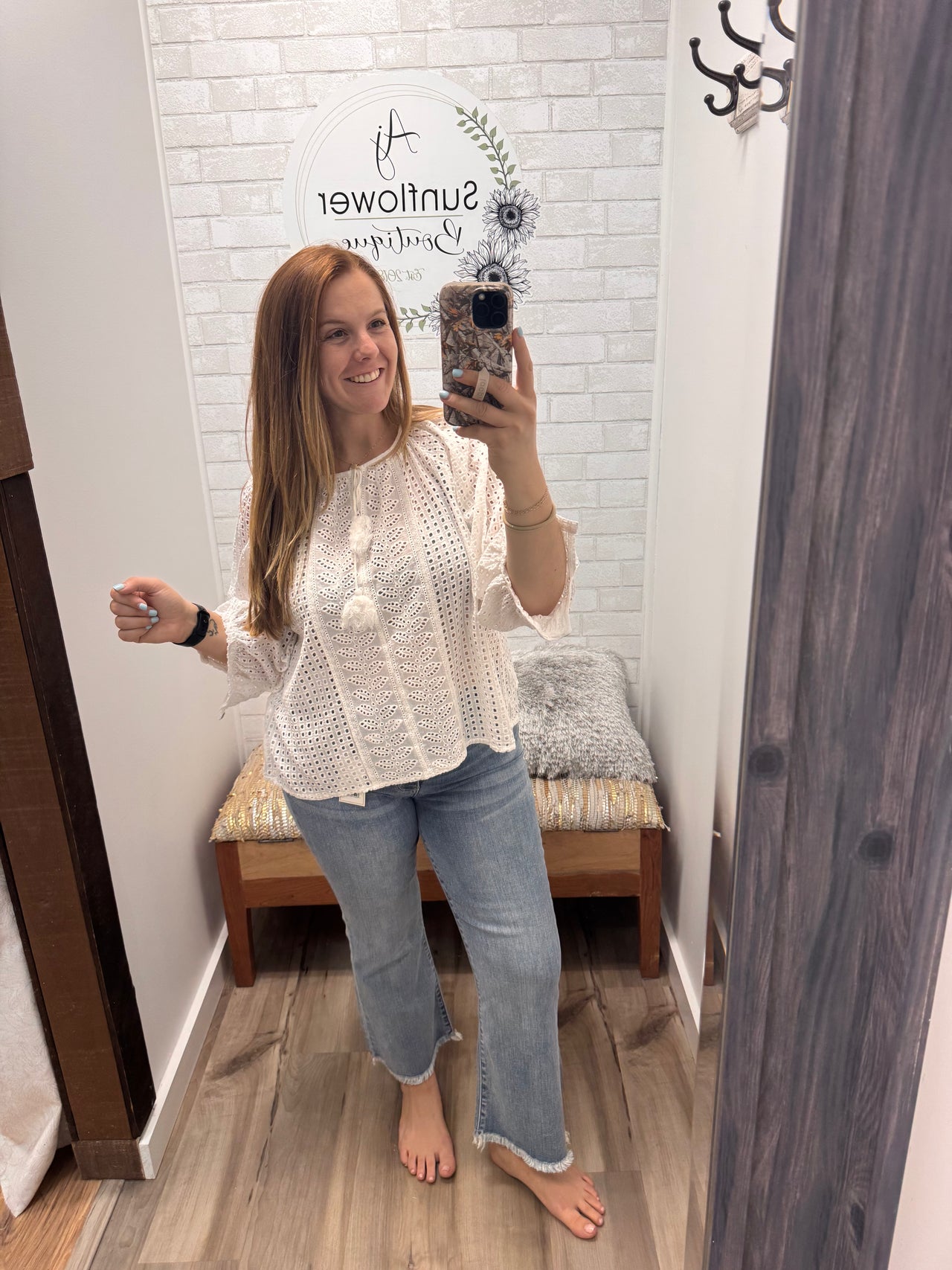 Everyday Coastal Eyelet Blouse