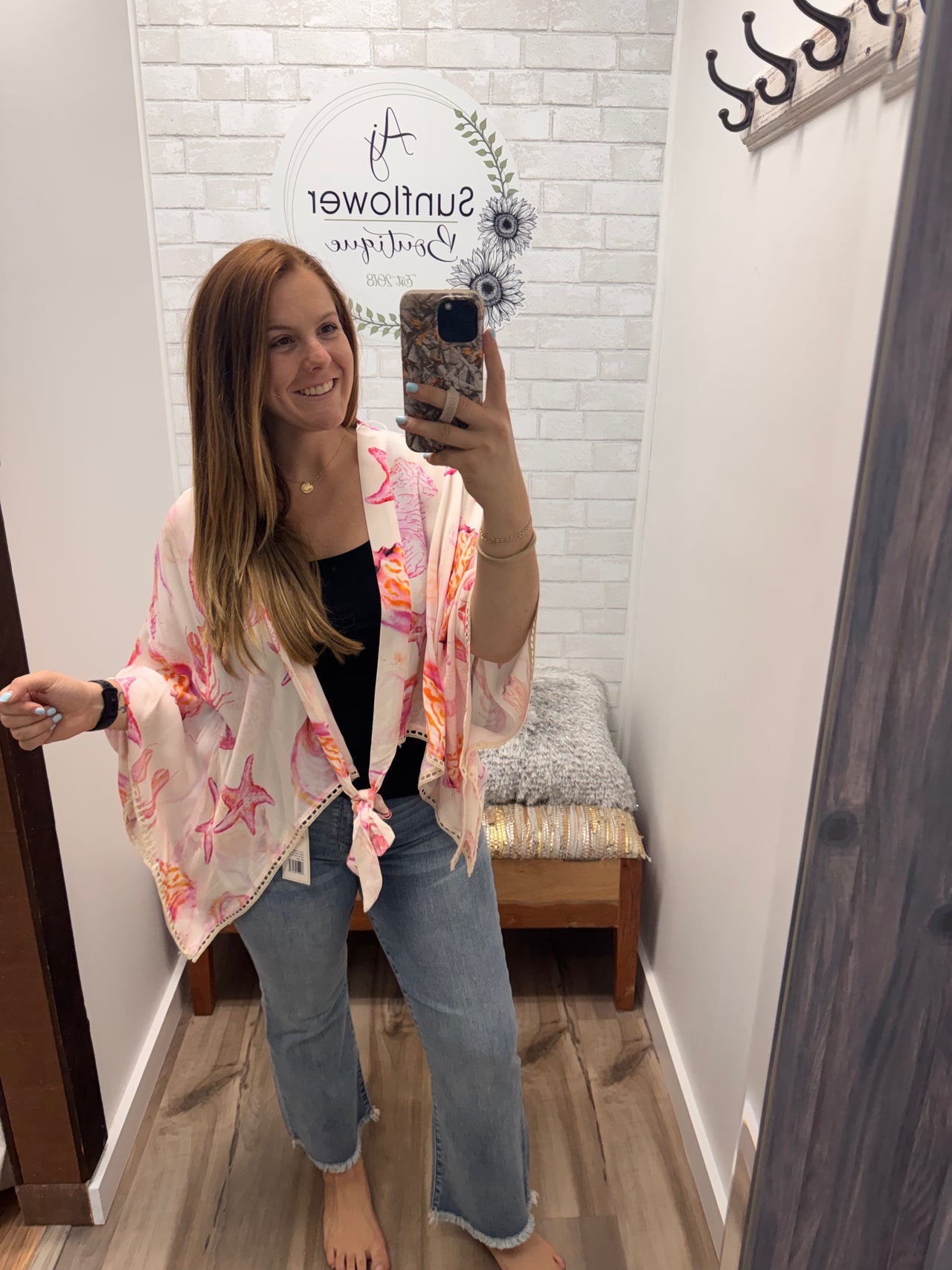 Coastal Escape Tie Front Top