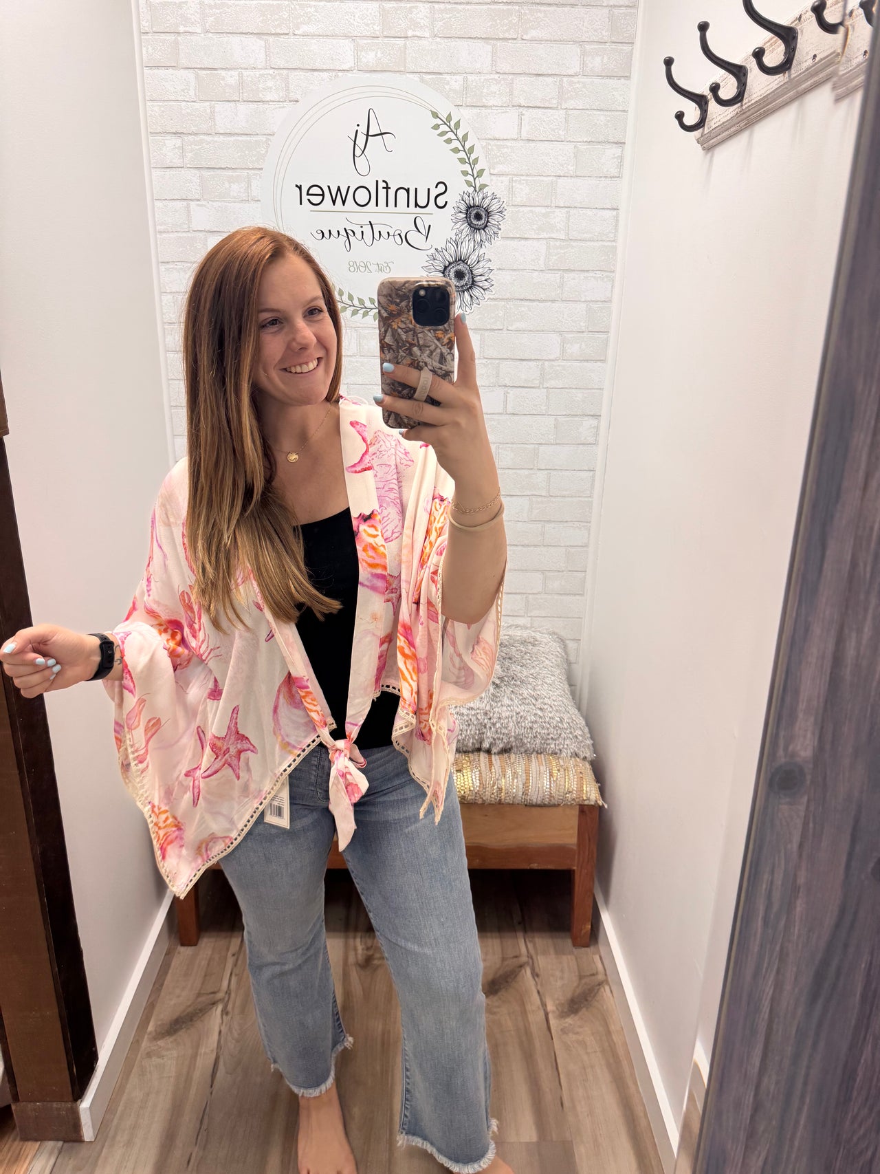 Coastal Escape Tie Front Top