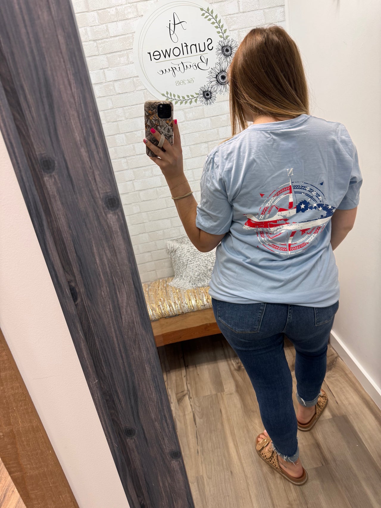 Lifestyle Fishing Co LI Bass Tee- Flag