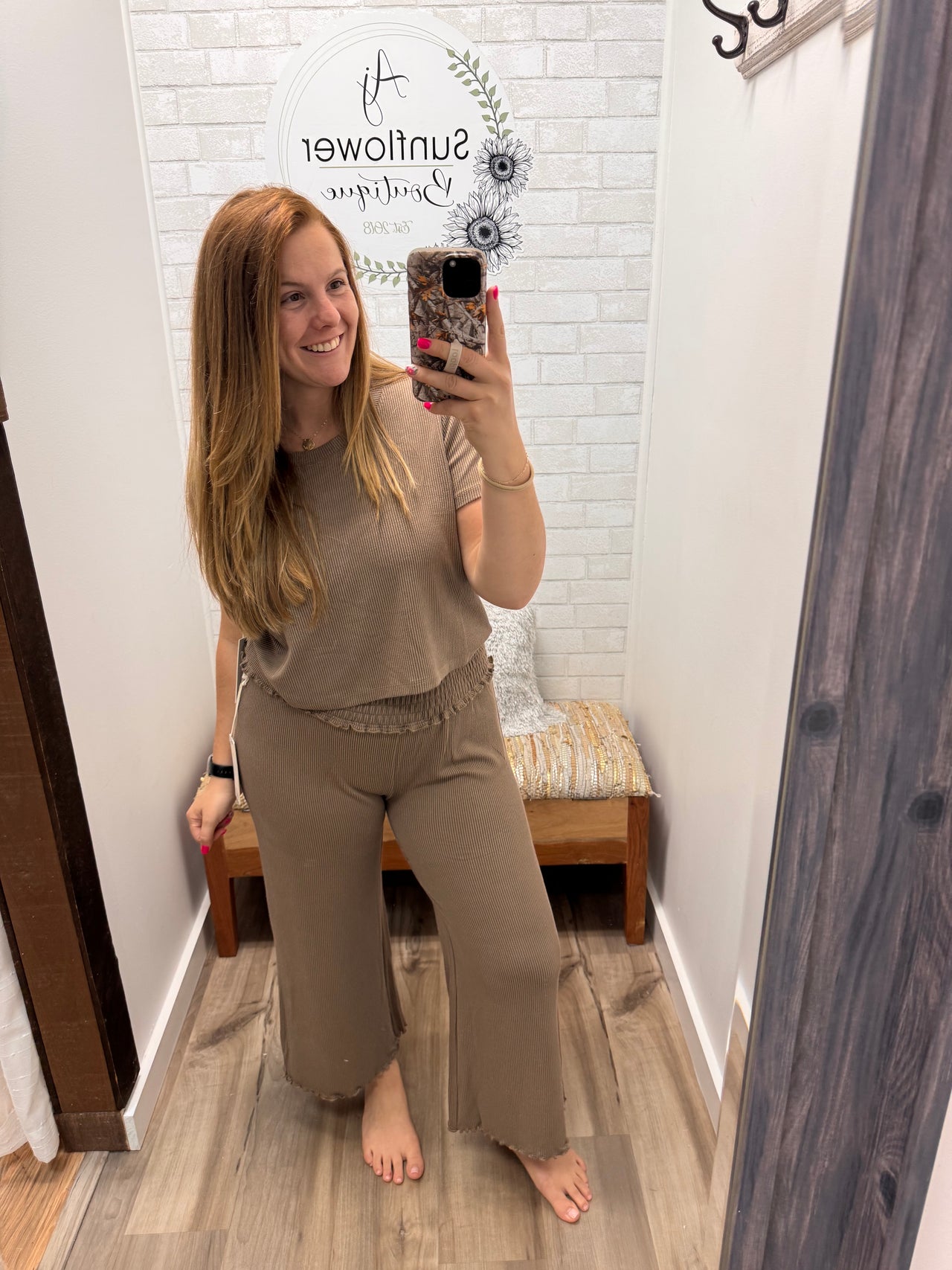 On the Go Ribbed Top- Mocha