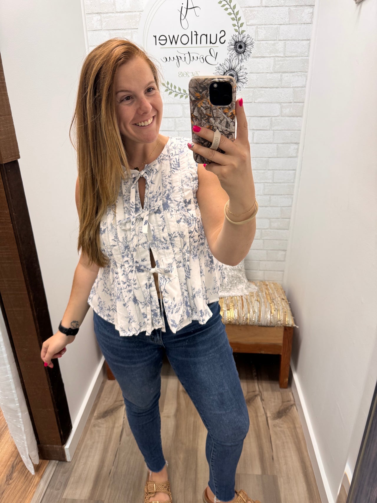Coastal Garden Tie Top
