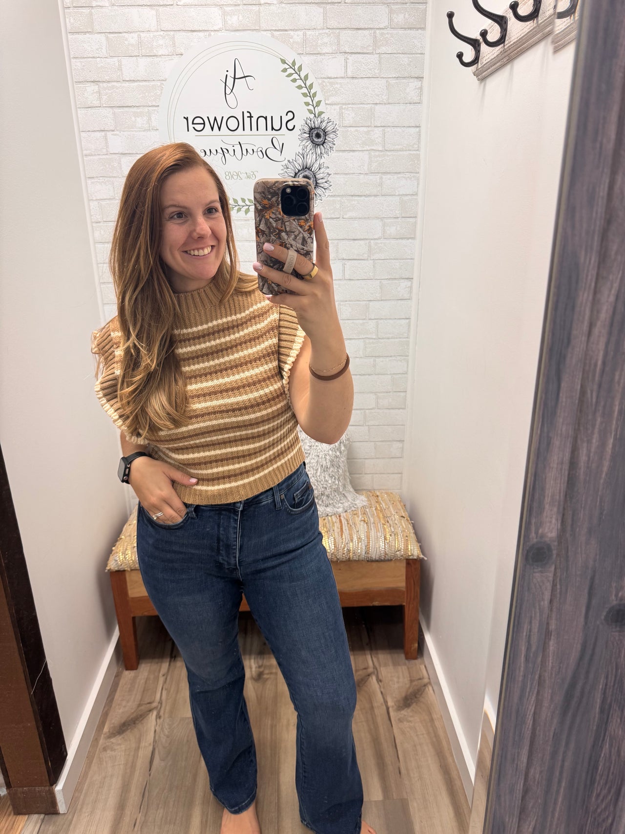 The Annie Striped Sweater - Brown