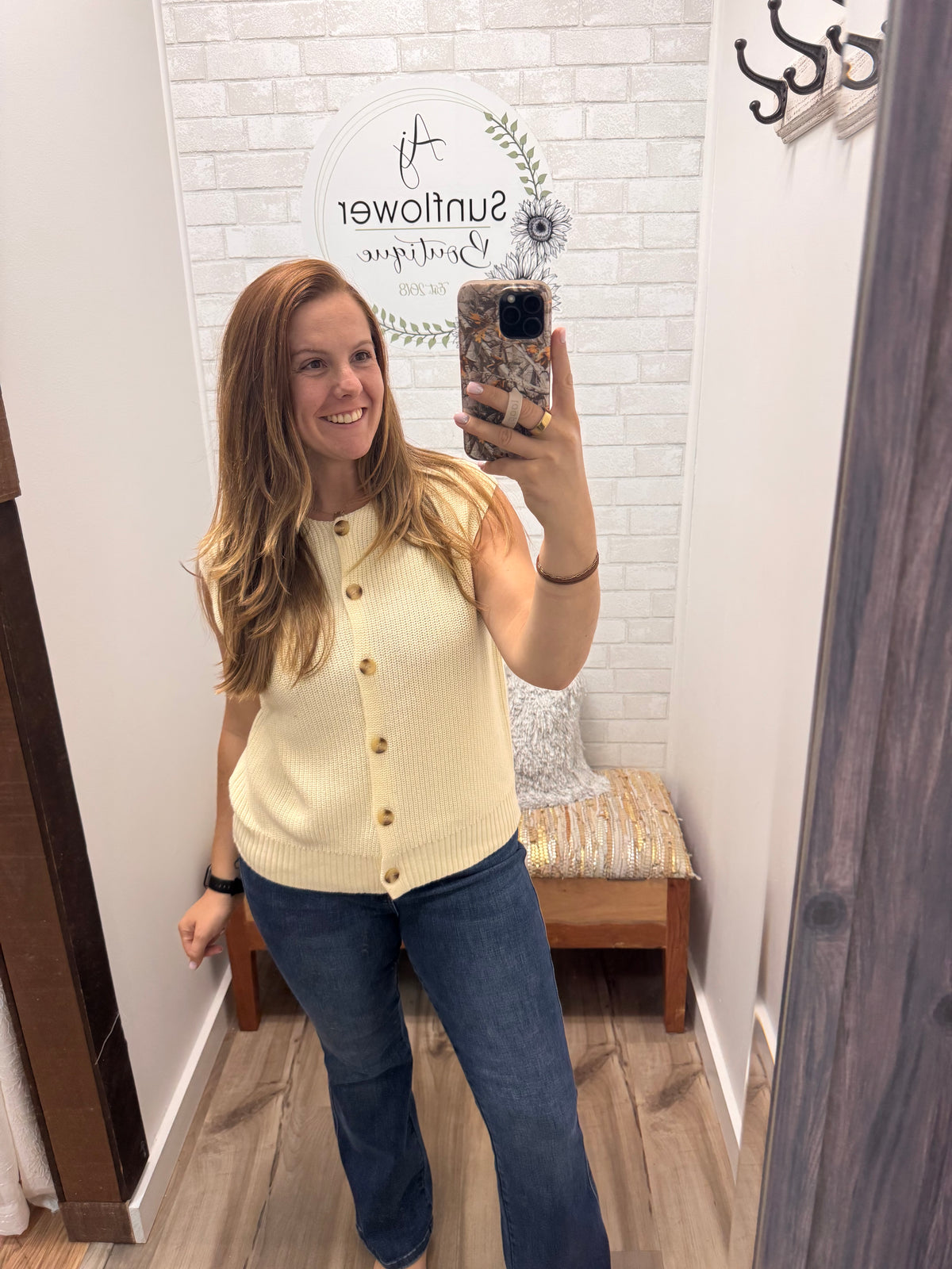The Parker Button Sweater - Cream