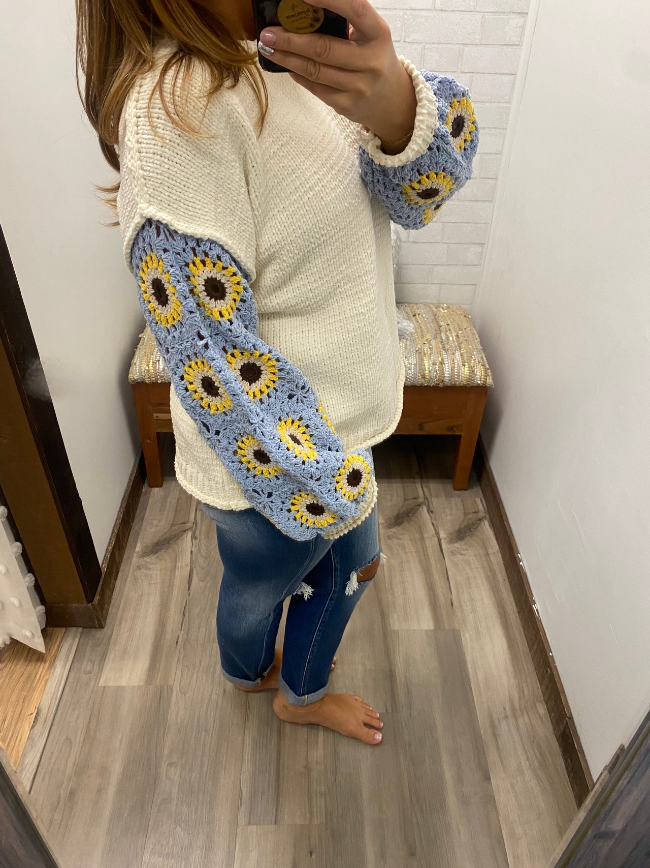 A Fall Dream Crochet Chenille Sweater