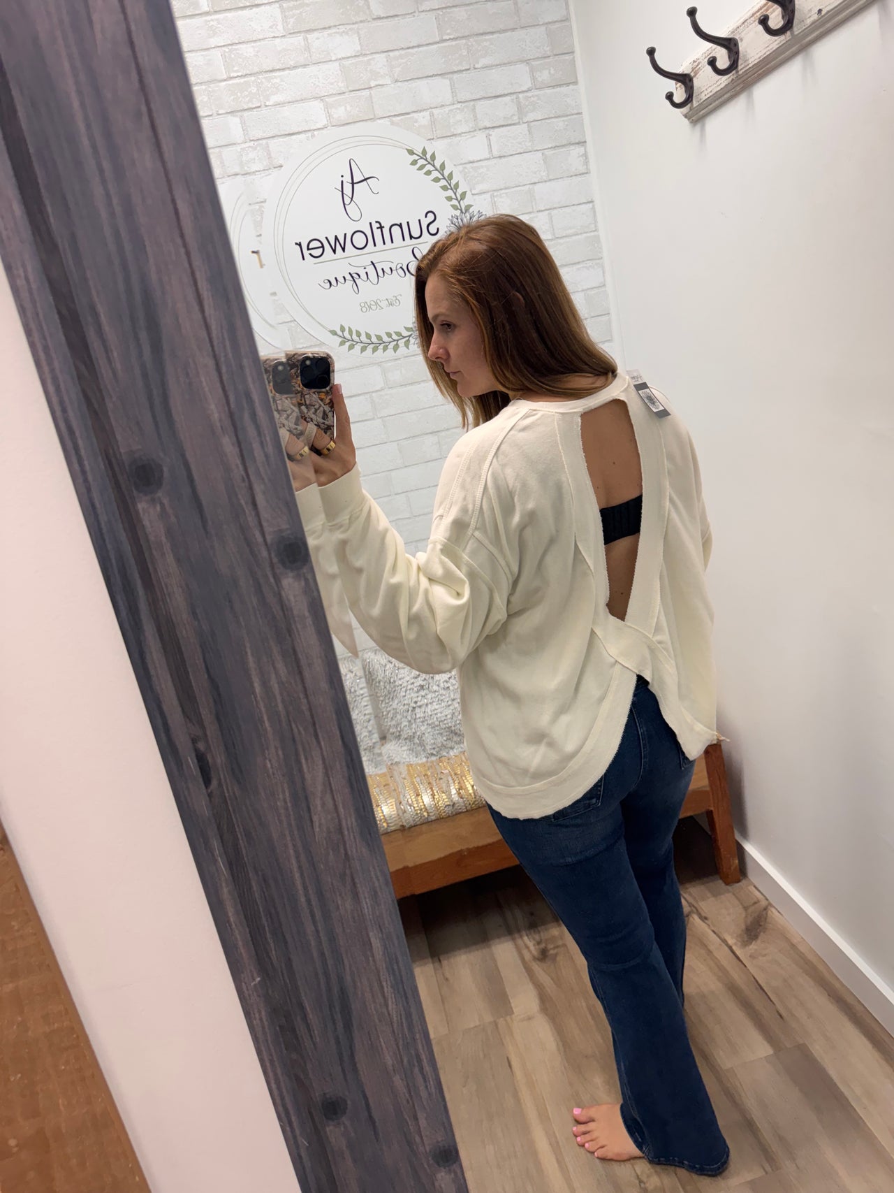The Avery Twist Back Top - Cream