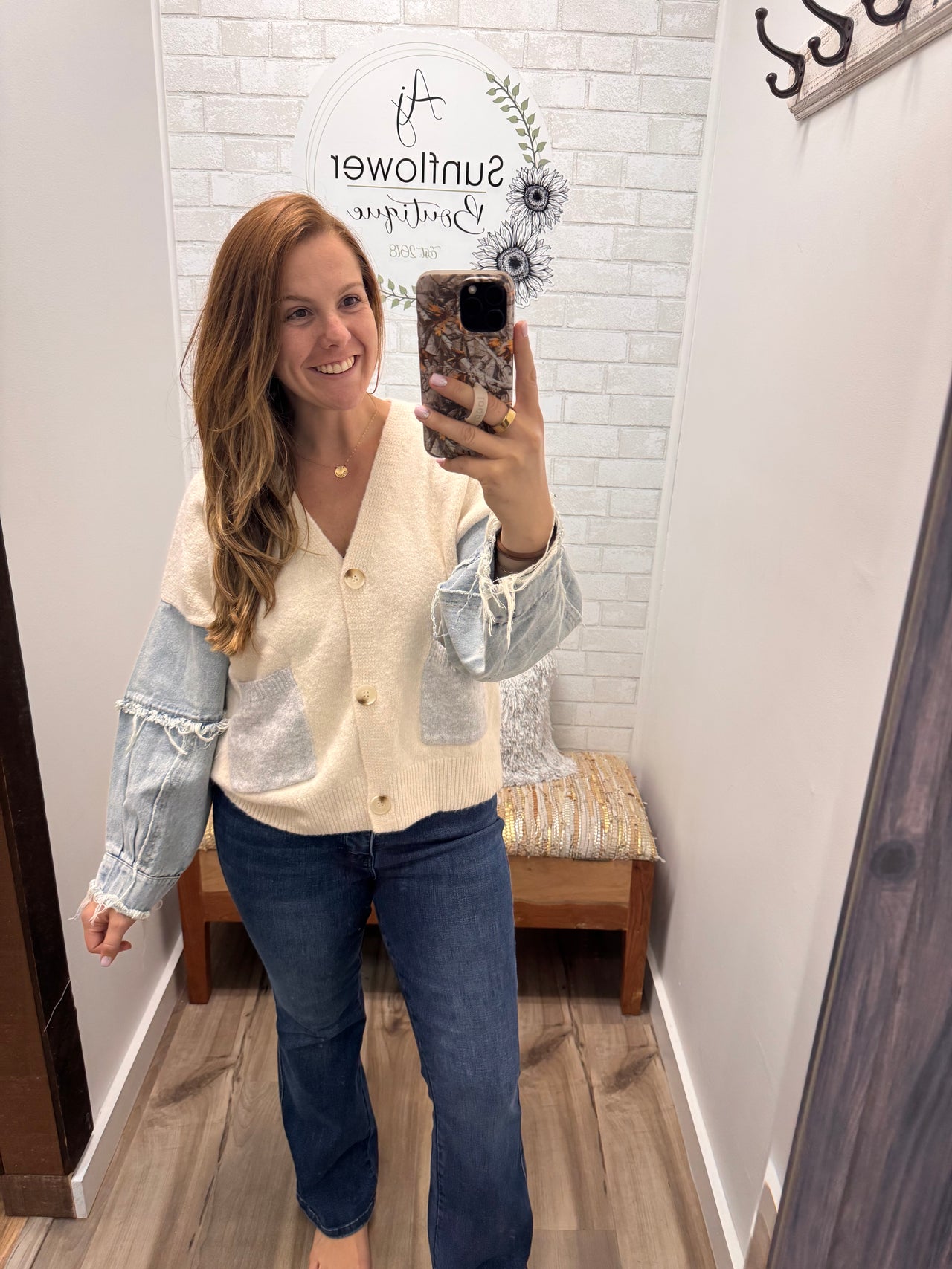 The Sadie Denim Sleeve Cardigan