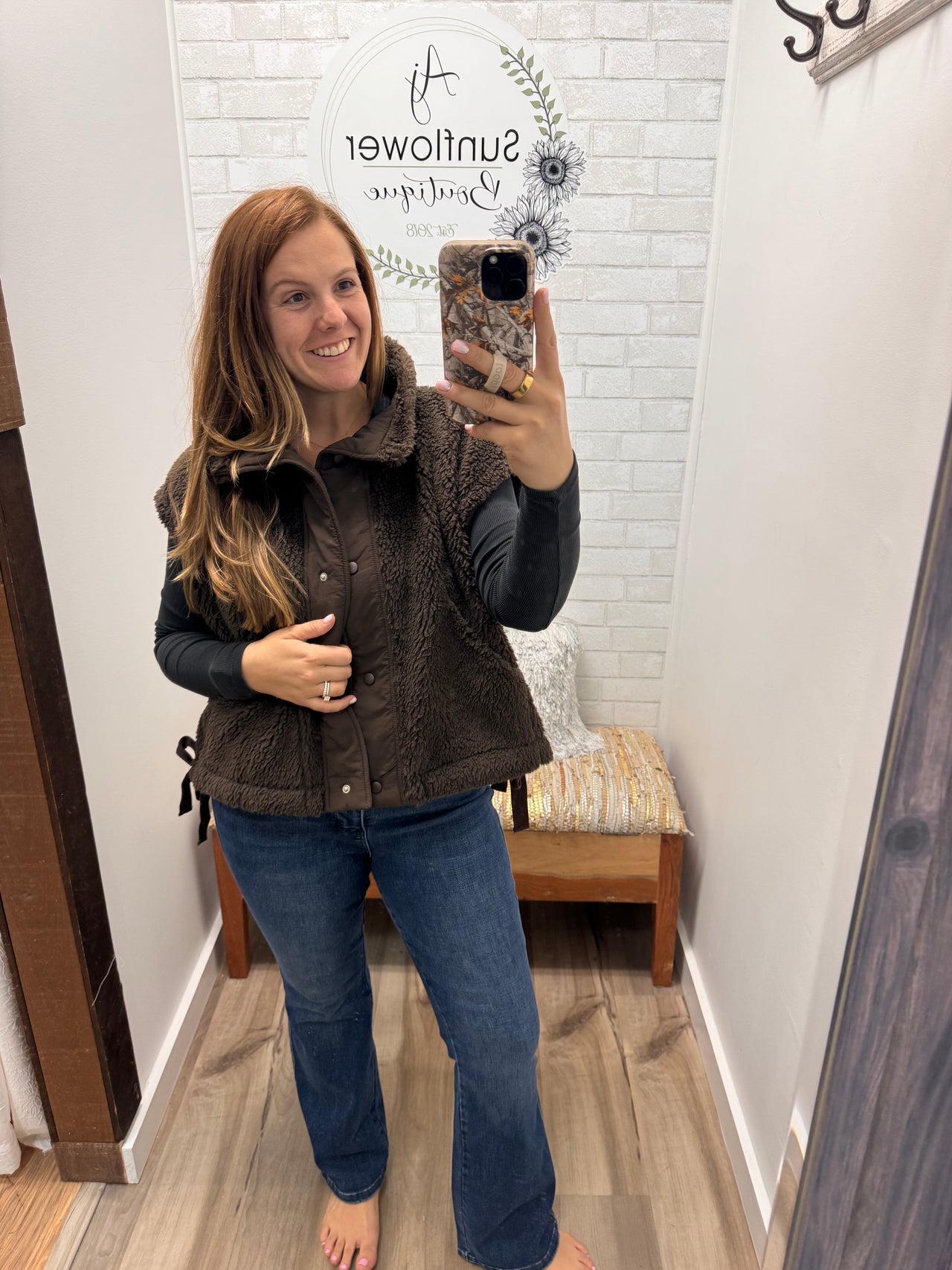 The Aspen Cozy Sherpa Layer - Espresso