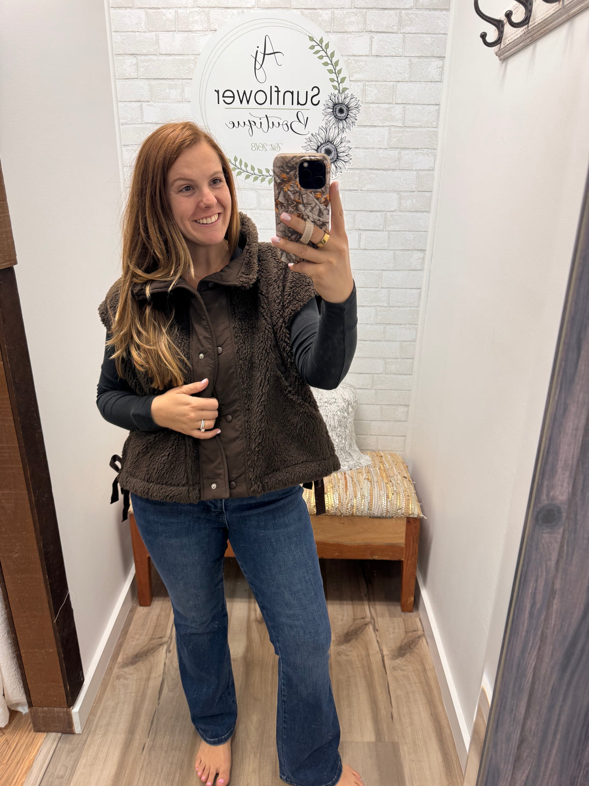 The Aspen Cozy Sherpa Layer - Espresso