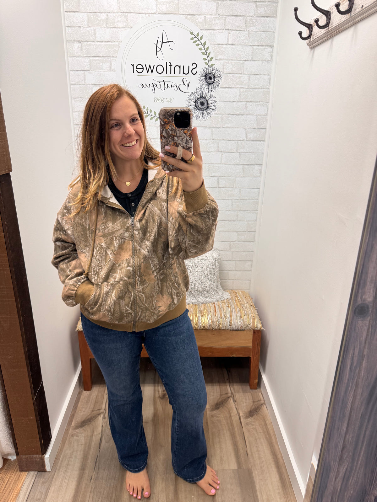 The Wildwood Camo Zip Up - Brown