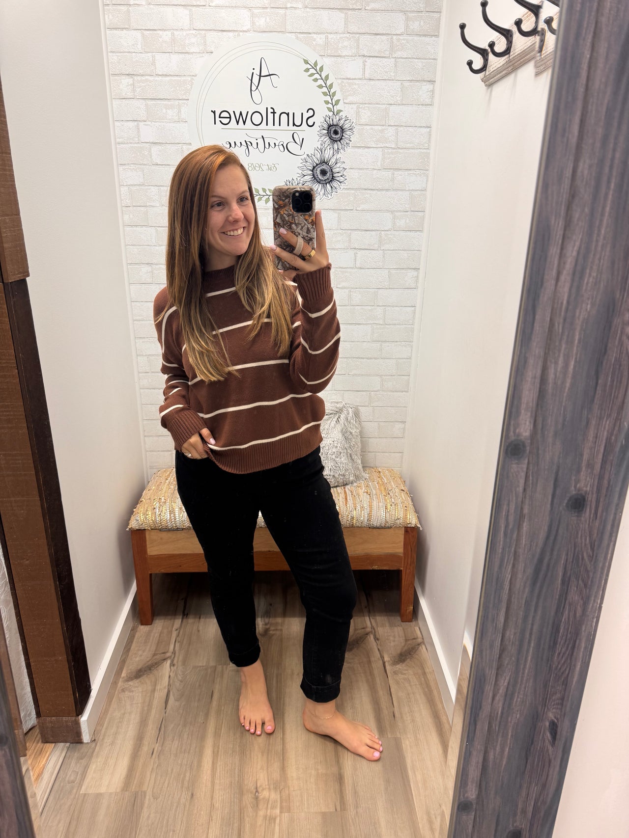 The Fireside Stripe Sweater- Brown