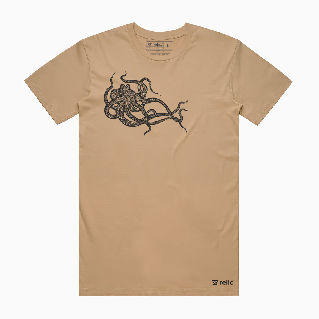 Relic Octopus Tee Khaki