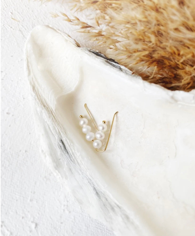 Blue Point Pearl Earrings